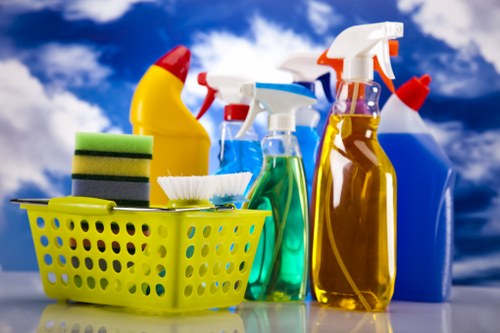 Professional office cleaning team working in a Highbury workspace