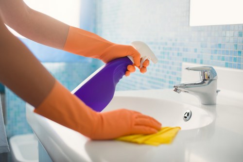 Post-renovation cleaning of kitchen surfaces and fixtures in Highbury