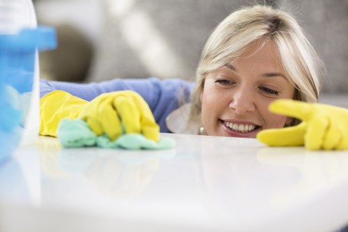 Charitable reuse of suitable household items from cleaning work in Highbury