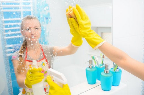 Local cleaners working in a Highbury flat with access challenges