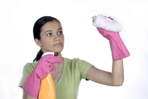 Professional cleaners maintaining a Highbury office kitchen and break area